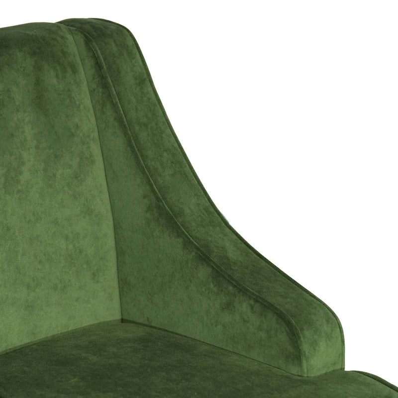 Fauteuil d'appoint en velours à accoudoirs arrondis