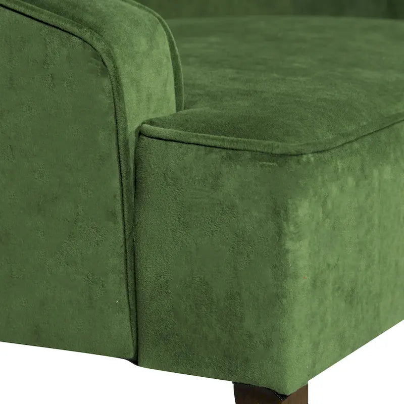 Fauteuil d'appoint en velours à accoudoirs arrondis
