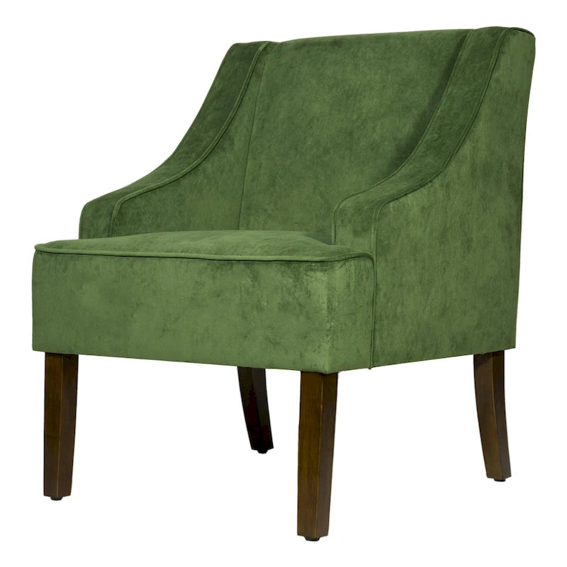 Fauteuil d'appoint en velours à accoudoirs arrondis