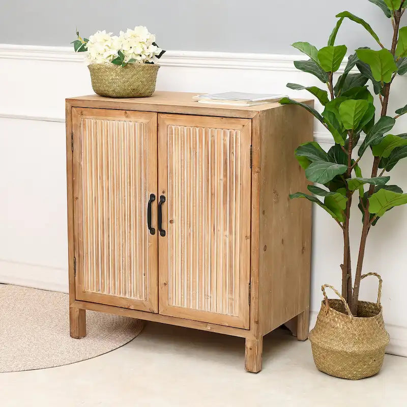Armoire de rangement 2 portes style Campagne, Meuble d'appoint et de rangement avec étagères pour Salon, Cuisine, Entrée