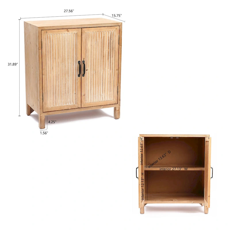 Armoire de rangement 2 portes style Campagne, Meuble d'appoint et de rangement avec étagères pour Salon, Cuisine, Entrée