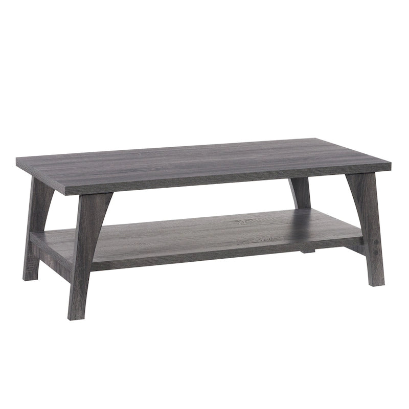 Table basse Hollywood avec étagère, gris foncé
