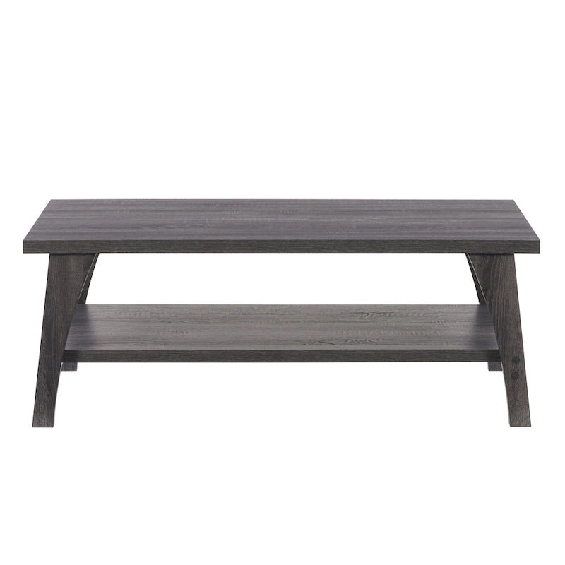 Table basse Hollywood avec étagère, gris foncé
