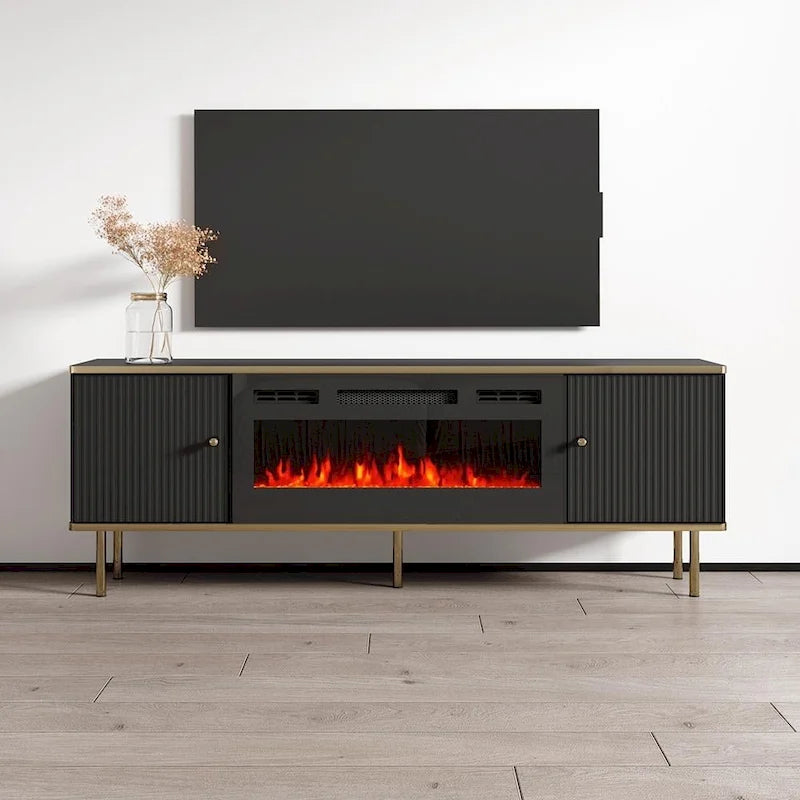 Meuble TV avec cheminée électrique 63