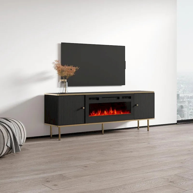 Meuble TV avec cheminée électrique 63