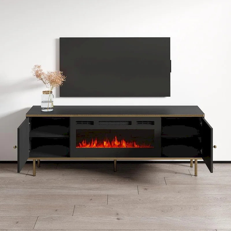 Meuble TV avec cheminée électrique 63