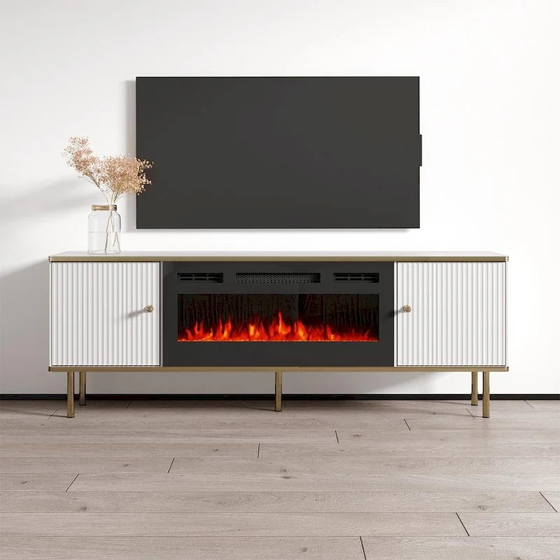 Meuble TV avec cheminée électrique 63