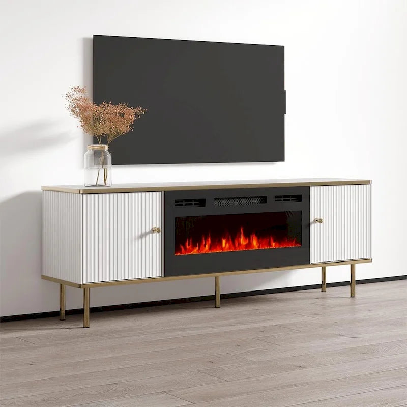 Meuble TV avec cheminée électrique 63