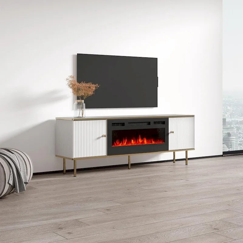 Meuble TV avec cheminée électrique 63