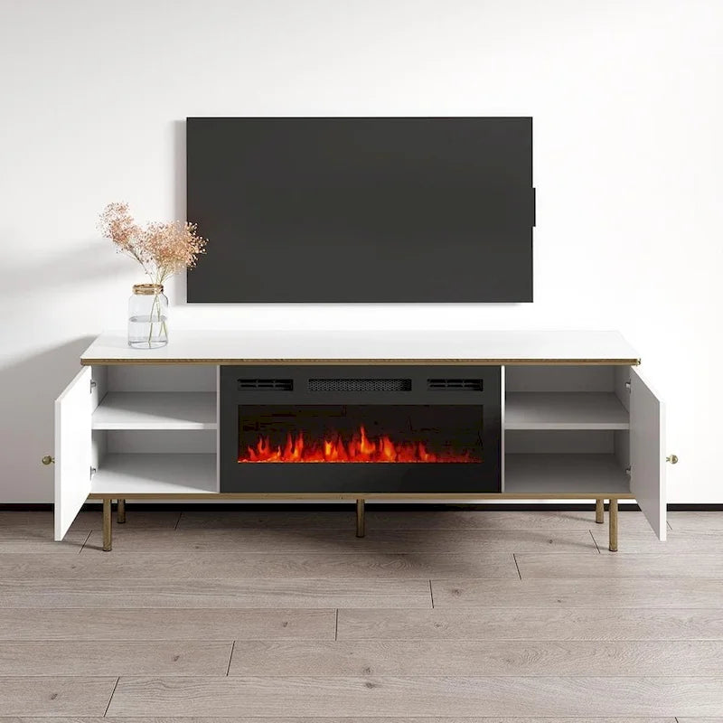 Meuble TV avec cheminée électrique 63