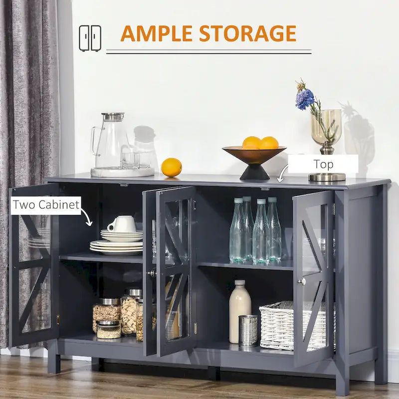 Meuble de cuisine, buffet avec étagère de rangement réglable