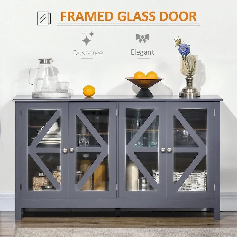 Meuble de cuisine, buffet avec étagère de rangement réglable