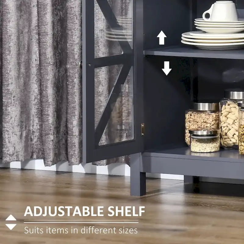 Meuble de cuisine, buffet avec étagère de rangement réglable