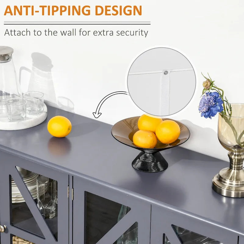 Meuble de cuisine, buffet avec étagère de rangement réglable