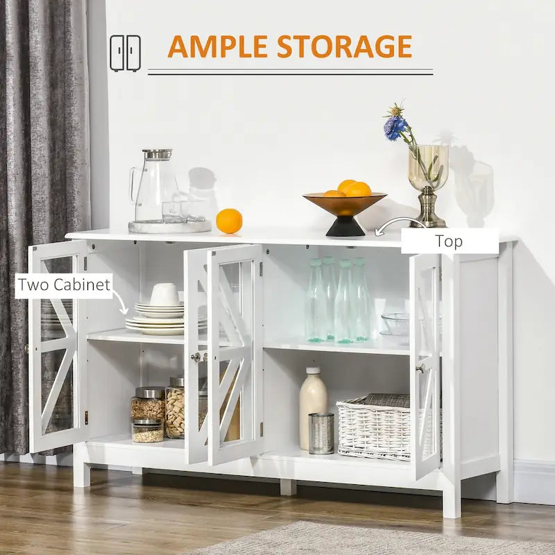 Meuble de cuisine, buffet avec étagère de rangement réglable