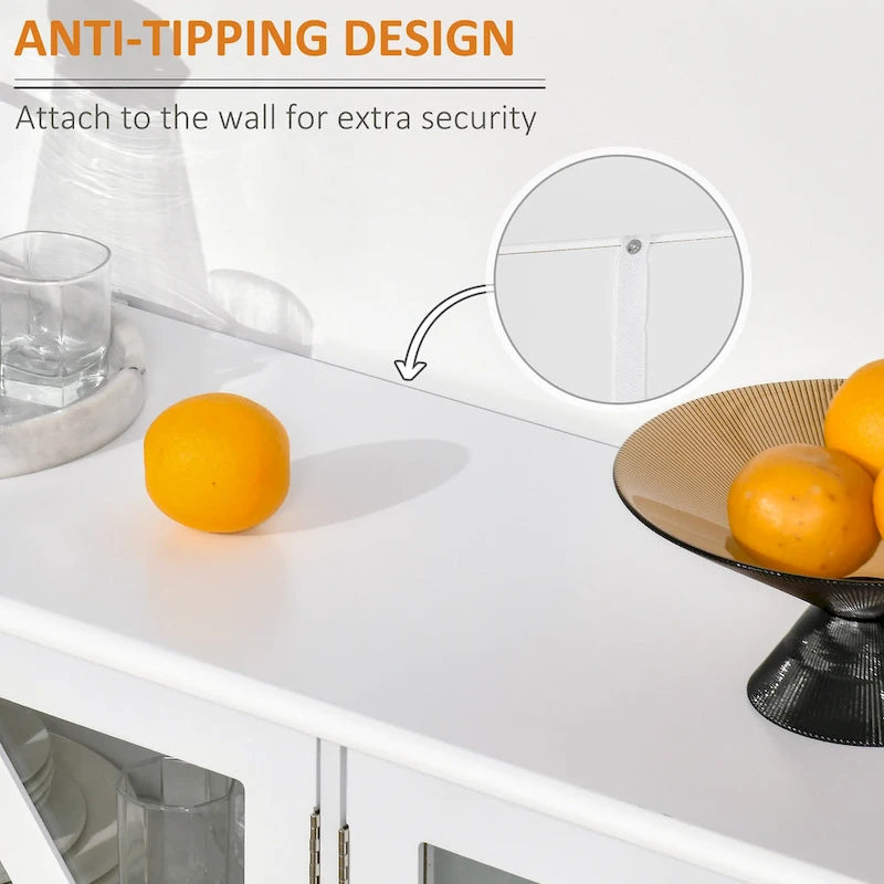 Meuble de cuisine, buffet avec étagère de rangement réglable