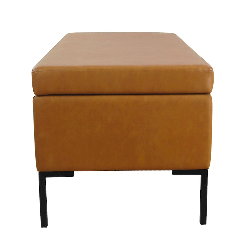 Banc de rangement avec pieds en métal