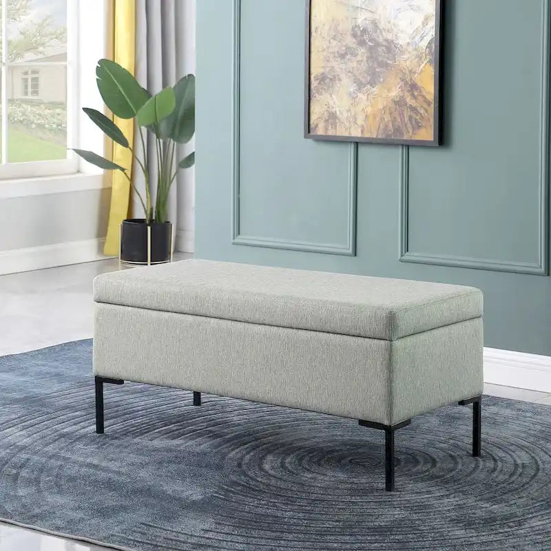 Banc de rangement avec pieds en métal