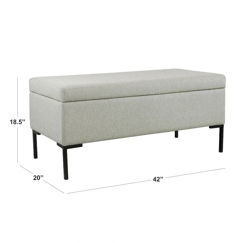 Banc de rangement avec pieds en métal