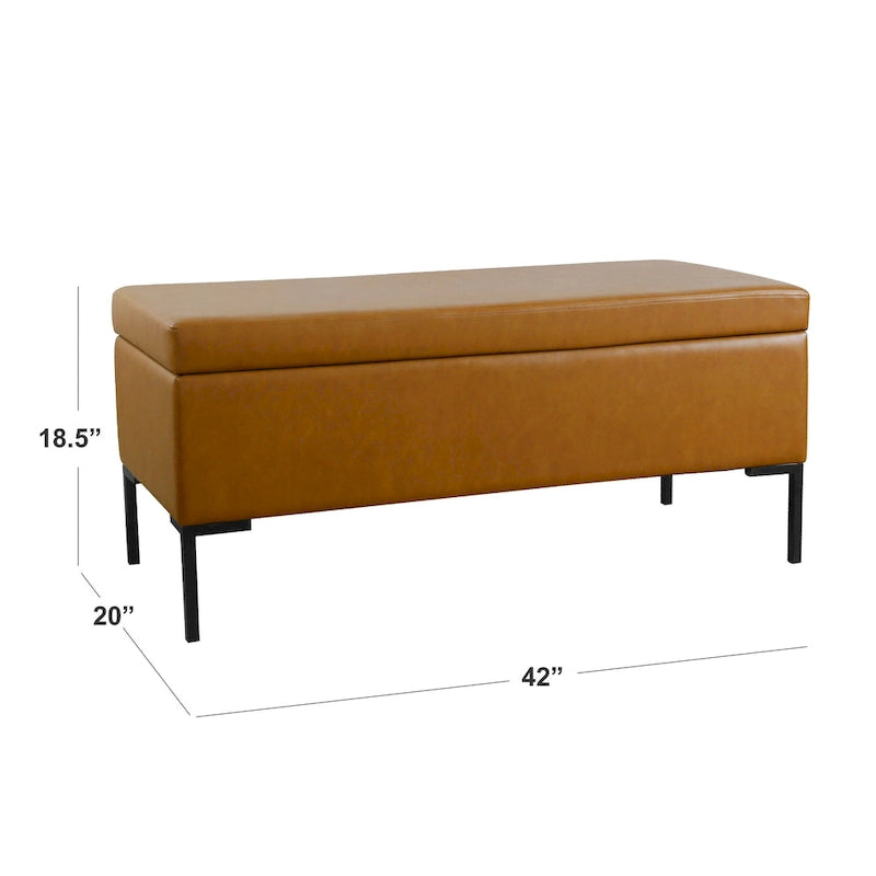 Banc de rangement avec pieds en métal
