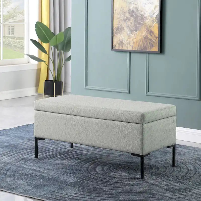 Banc de rangement avec pieds en métal