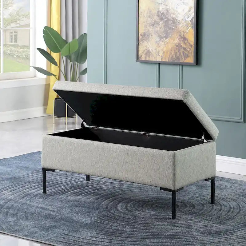 Banc de rangement avec pieds en métal