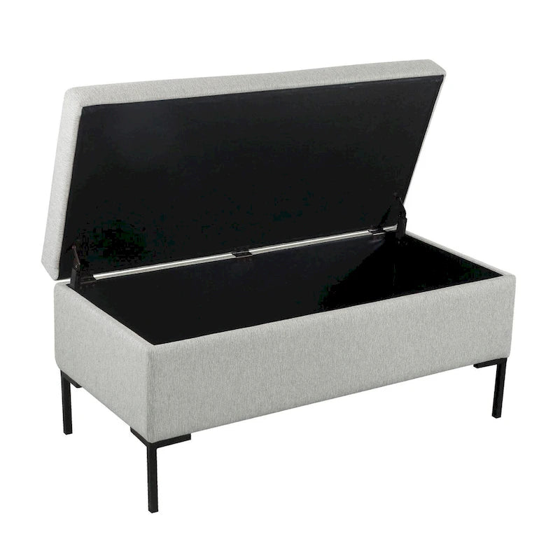 Banc de rangement avec pieds en métal