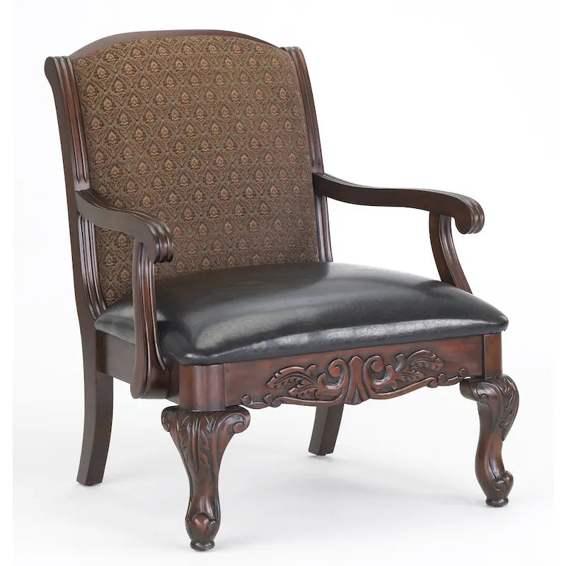 Fauteuil sculpté marron