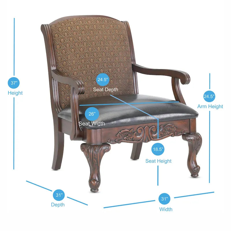 Fauteuil sculpté marron