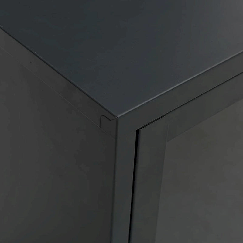 Meuble TV XL noir 41.3x13.7x20.4 Acier et verre - 41.3 x 13.7 x 20.4 - 41.3 x 13.7 x 20.4