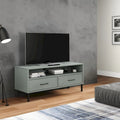 Meuble TV XL Meuble TV Console TV avec pieds en métal Bois de pin massif OSLO - 106 x 40 x 46,5 cm