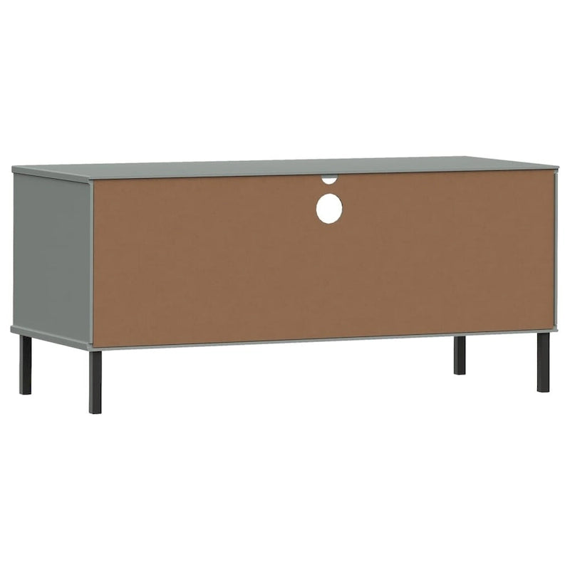 Meuble TV XL Meuble TV Console TV avec pieds en métal Bois de pin massif OSLO - 106 x 40 x 46,5 cm