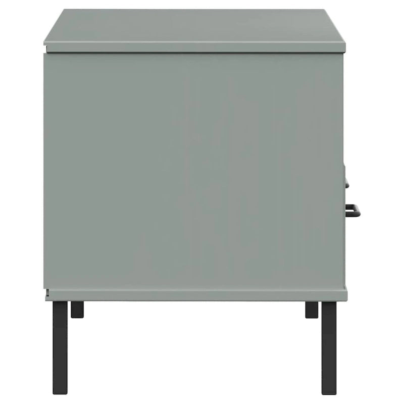 Meuble TV XL Meuble TV Console TV avec pieds en métal Bois de pin massif OSLO - 106 x 40 x 46,5 cm