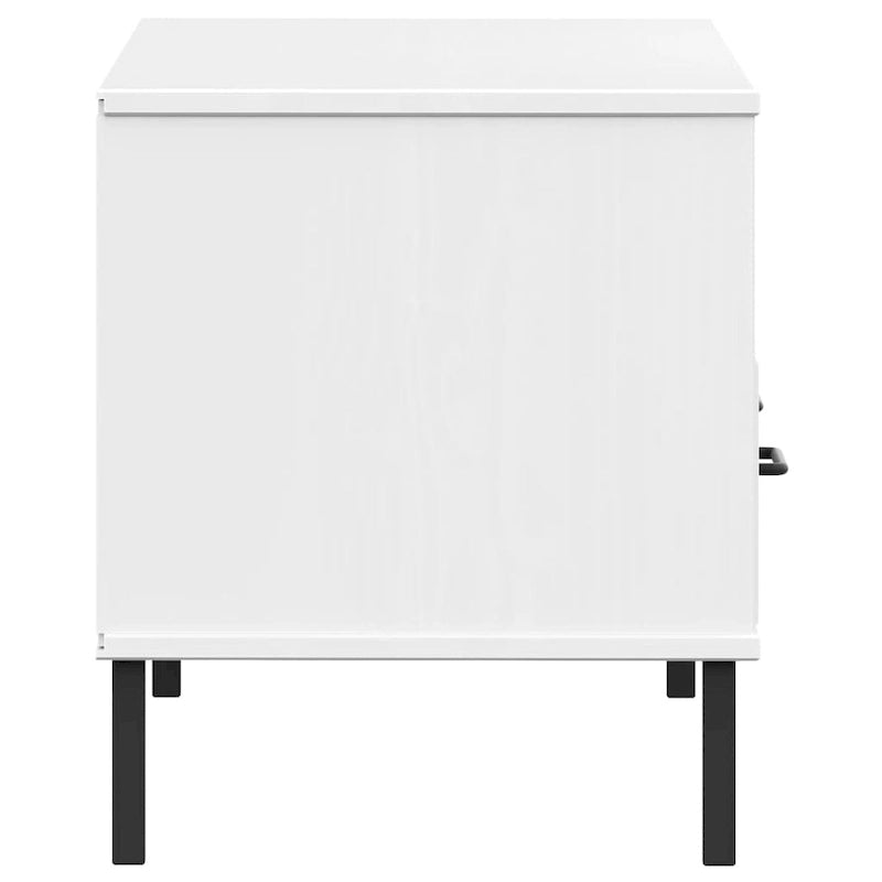 Meuble TV XL Meuble TV Console TV avec pieds en métal Bois de pin massif OSLO - 106 x 40 x 46,5 cm