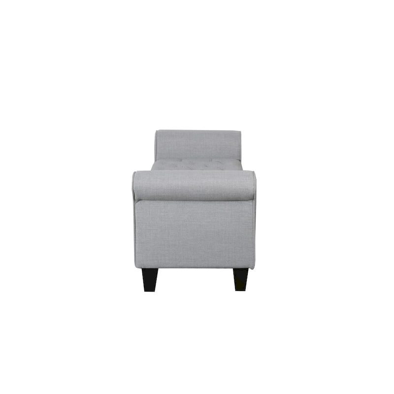 Banc de rangement capitonné en tissu avec couvercle à charnière