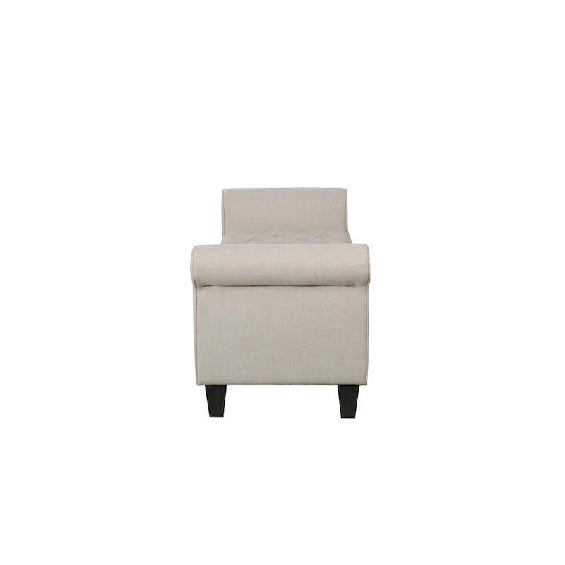 Banc de rangement capitonné en tissu avec couvercle à charnière