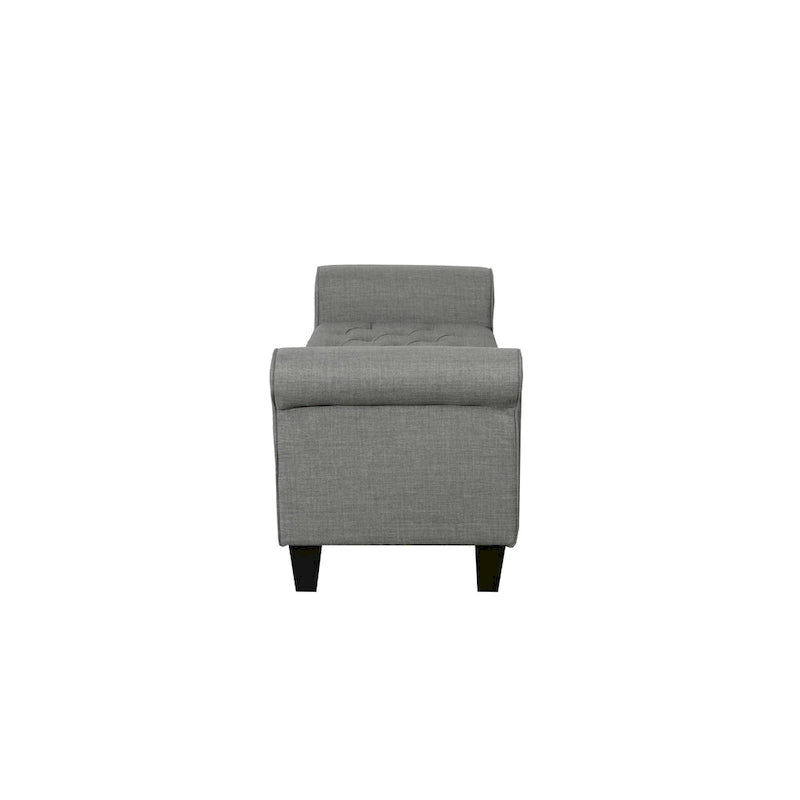 Banc de rangement capitonné en tissu avec couvercle à charnière
