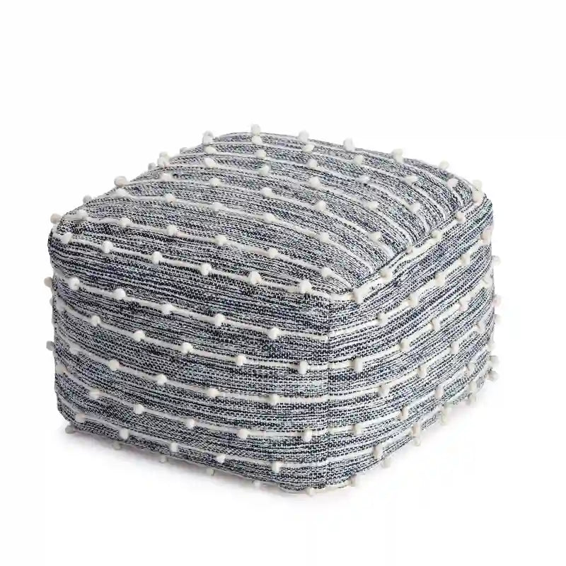 Pouf ottoman carré de 56 cm – Repose-pieds fait main pour salon, chambre, chambre d'enfant, crèche