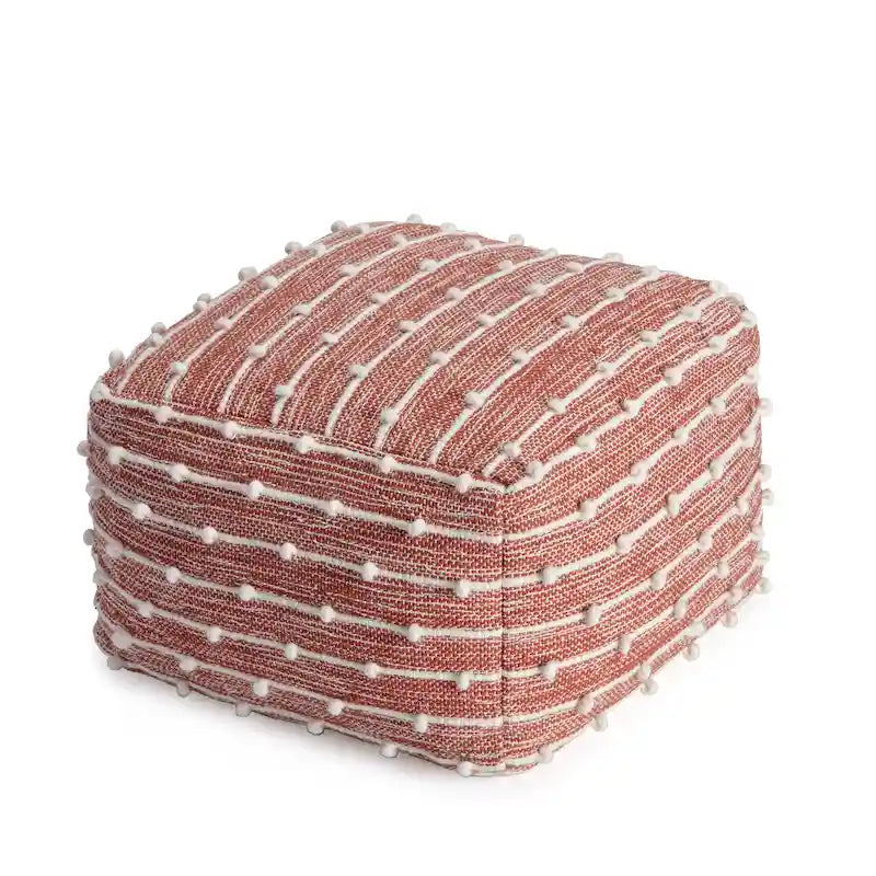 Pouf ottoman carré de 56 cm – Repose-pieds fait main pour salon, chambre, chambre d'enfant, crèche