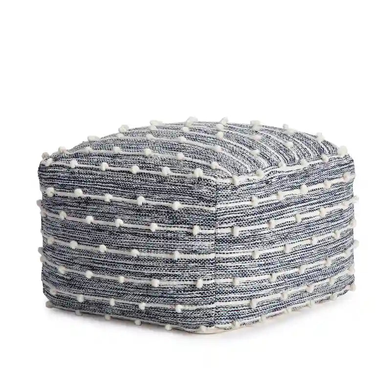 Pouf ottoman carré de 56 cm – Repose-pieds fait main pour salon, chambre, chambre d'enfant, crèche