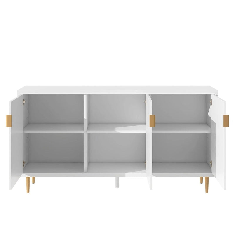 Meuble TV moderne pour téléviseur jusqu'à 70 pouces, console avec étagères réglables, buffet de rangement pour salon