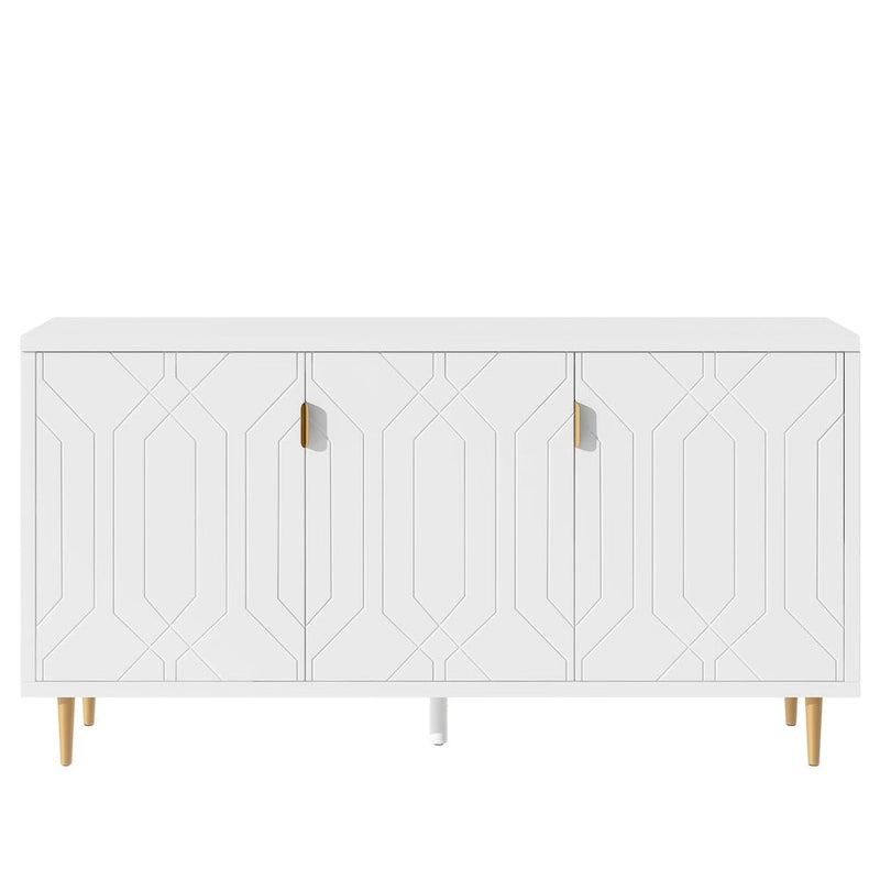 Meuble TV moderne pour téléviseur jusqu'à 70 pouces, console avec étagères réglables, buffet de rangement pour salon