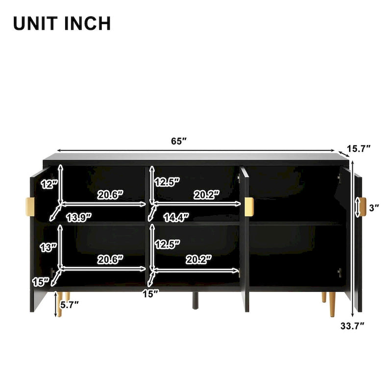 Meuble TV moderne pour téléviseur jusqu'à 70 pouces, console avec étagères réglables, buffet de rangement pour salon