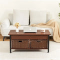Metal Coffee Table with a Lifting Table and Hidden Storage Space