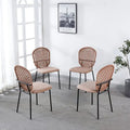 Lot de 4 chaises de salle à manger rembourrées avec pieds en métal