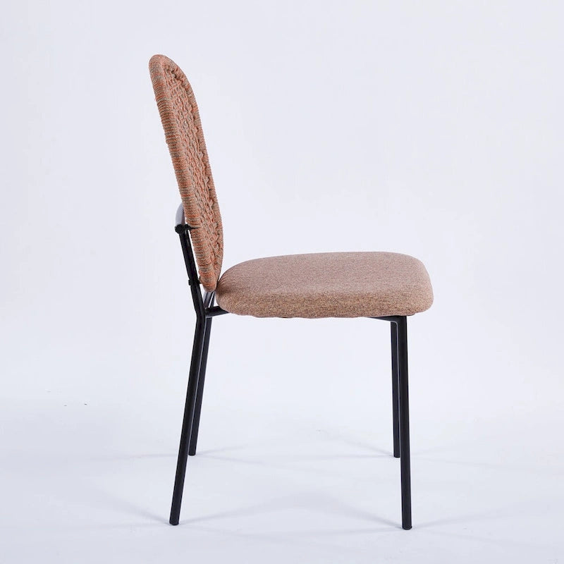 Lot de 4 chaises de salle à manger rembourrées avec pieds en métal