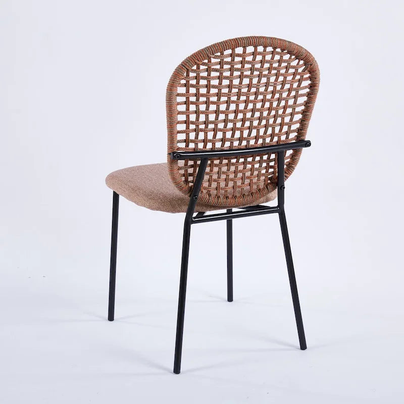 Lot de 4 chaises de salle à manger rembourrées avec pieds en métal