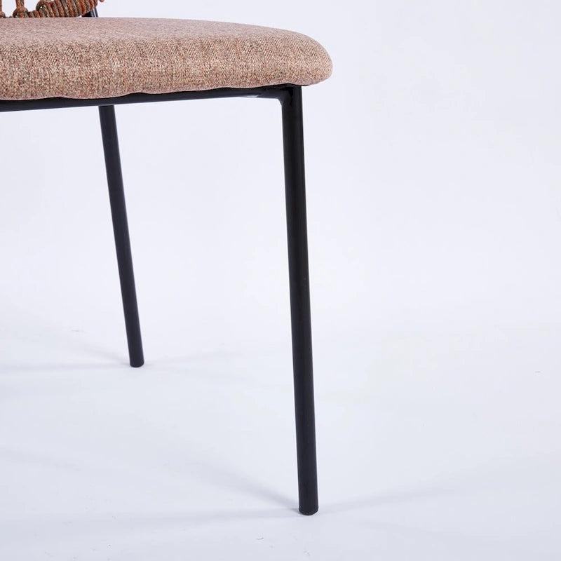 Lot de 4 chaises de salle à manger rembourrées avec pieds en métal